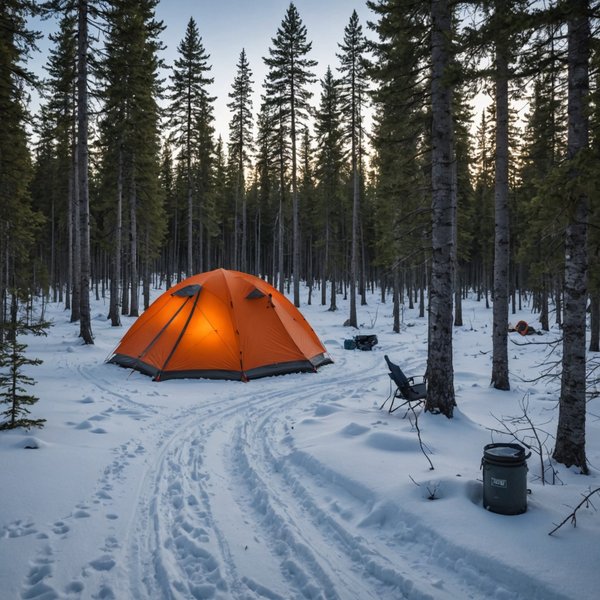 Quels sont les équipements nécessaires pour un camping en région de forêt boréale en hiver?